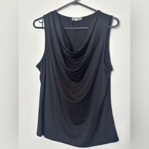 Pleione black cowl neck sleeveless top size L